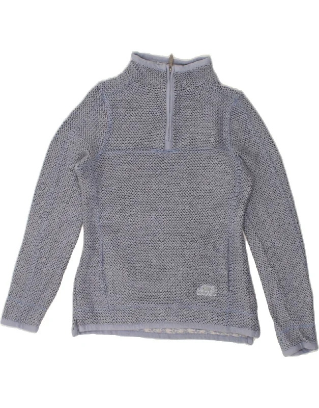 Don't Wait WEIRD FISH Womens Zip Neck Sweatshirt Jumper UK 10 Small Grey Cotton
