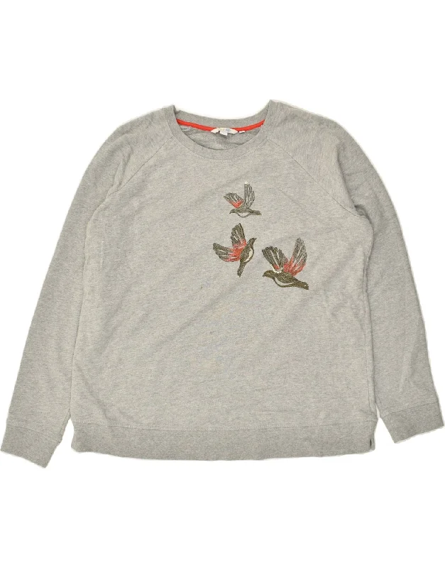 Exclusive Savings BODEN Womens Graphic Sweatshirt Jumper UK 18 XL Grey Animal Print Cotton