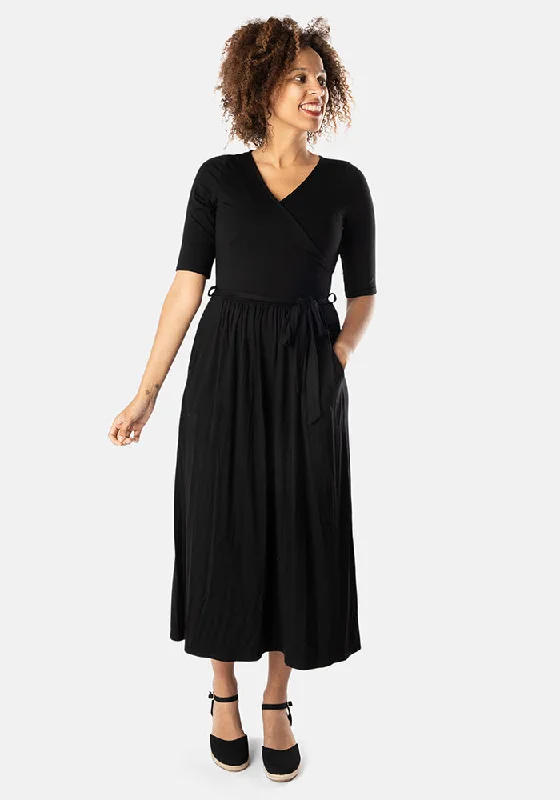 Clearance Items Hollis Black Midi Dress