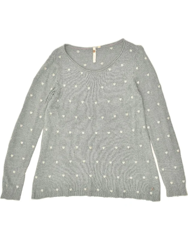 Mega Sale WHITE STUFF Womens Graphic Crew Neck Jumper Sweater UK 12 Medium  Grey
