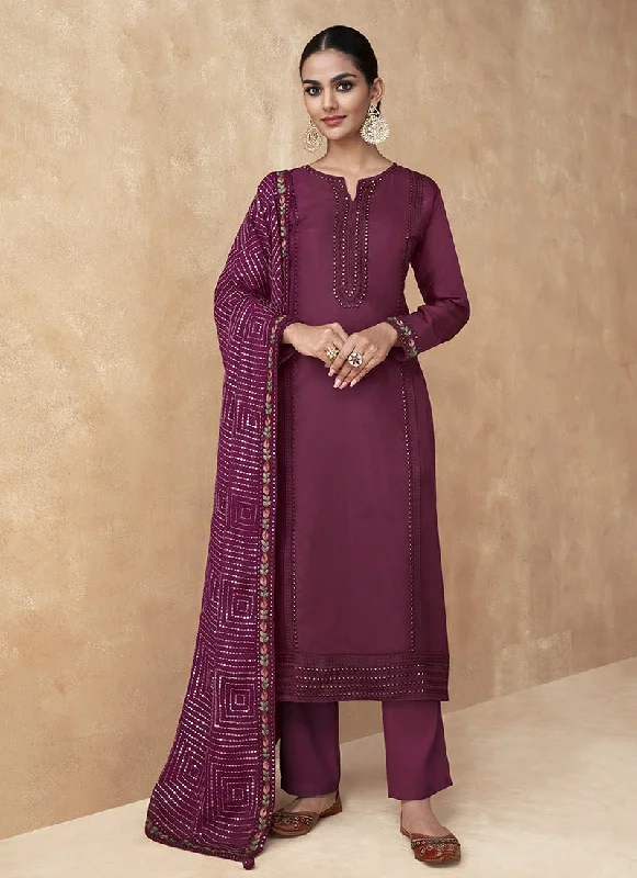 Last Chance Wine Sequence Embroidery Salwar Kameez