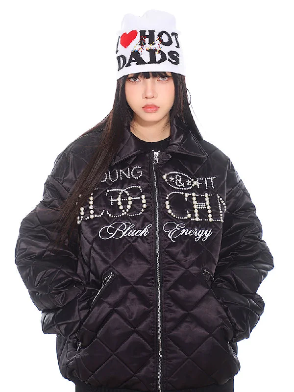 Doorbuster Deal Crystal Logo Quilted Jacket