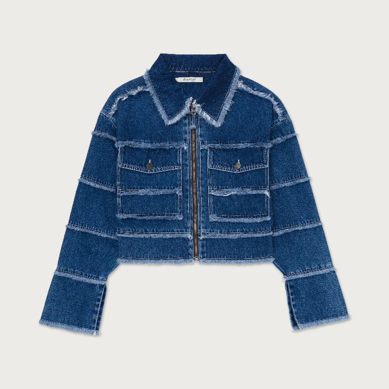 Great Deals Womens Panel Denim Jacket - Indigo