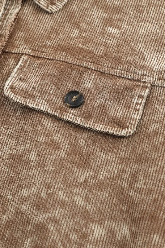 Big Discounts Stylish Corduroy Shirt Jacket