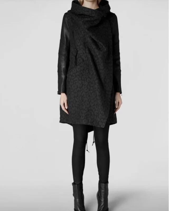Super Savings Leopard Print Jacquard Parka