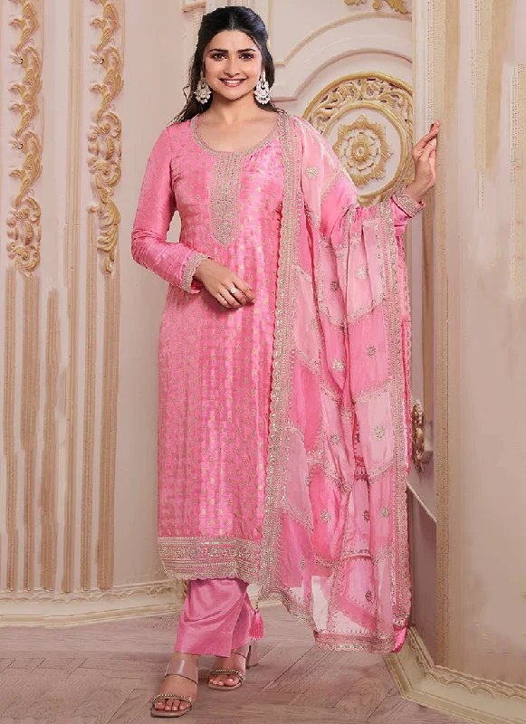 New Deals Pink Embroidered Pakistani Pant Suit