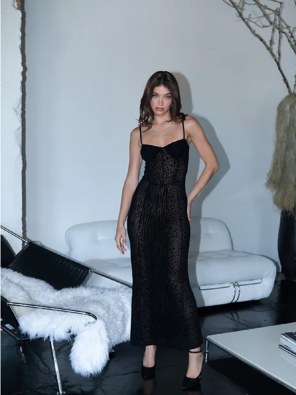 Incredible Offers Salty Eve Burnout Velvet Corset Dress In Black