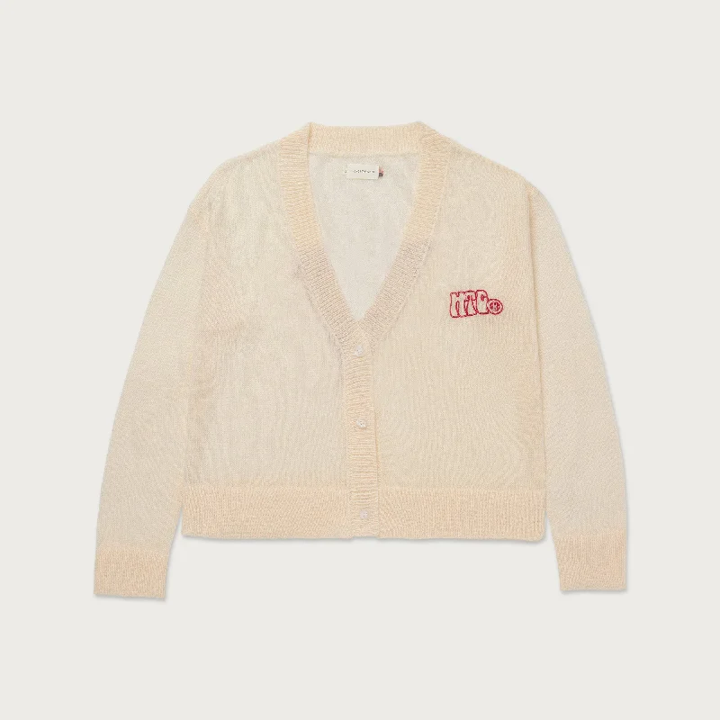 Super Deal Womens Mohair Cardigan - Bone