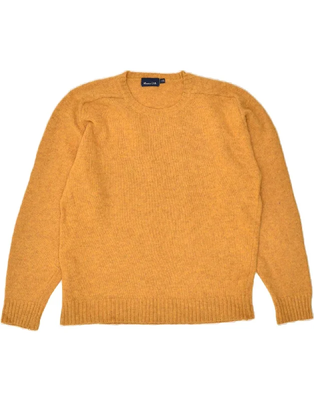 Factory Direct Sale MASSIMO DUTTI Womens Crew Neck Jumper Sweater UK 16 Large Yellow Wool