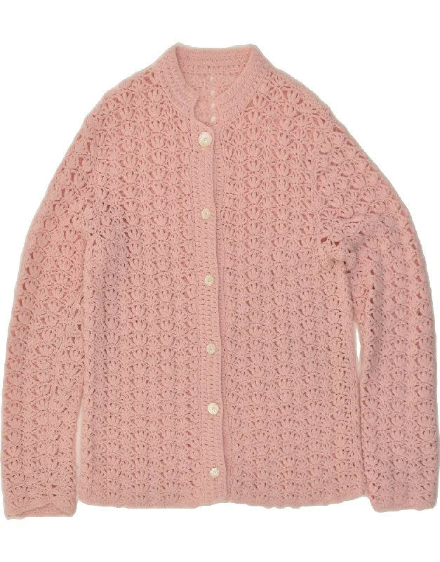 Bonus Savings VINTAGE Womens Cardigan Sweater UK 14 Medium Pink