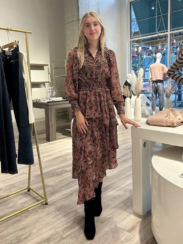 One-DAY Sale Dress Forum Kaia Long Sleeve Dress In Rose Black