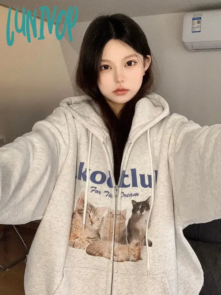 Price Rollback Lunivop Vintage Kawaii Zip Up Cat Print Hooded Sweatshirts Women Y2k Harajuku Streetwear Graphic Hoodies Cotton Zipper Kpop Top Price Rollback Lunivop Vintage Kawaii Zip Up Cat Print Hooded Sweatshirts Women Y2k Harajuku Streetwear Graphic Hoodies Cotton Zipper Kpop Top
