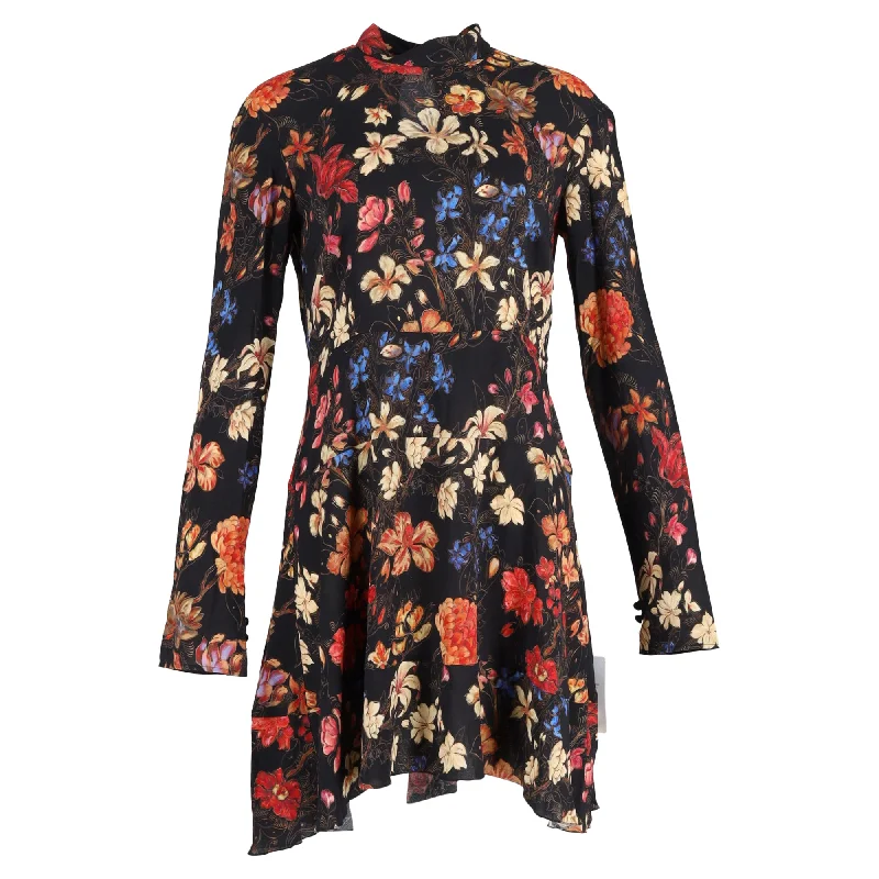 Don't Wait Etro Crêpe Mini Dress in Floral Print Viscose