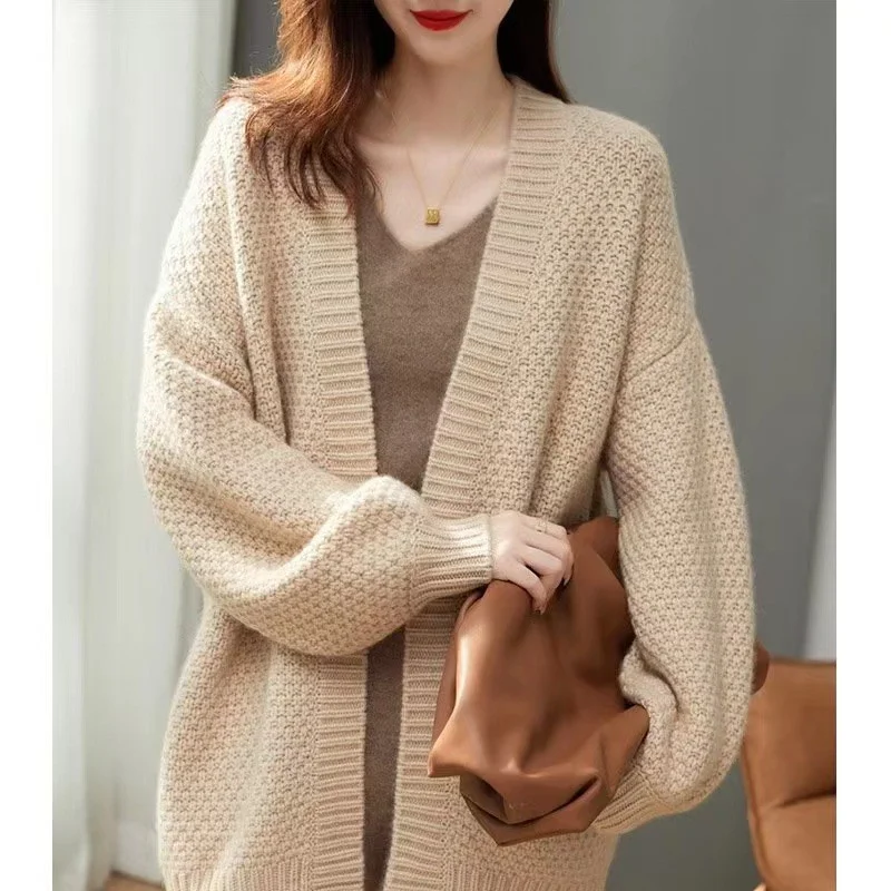 Loyalty Reward Women Fashion Loose Knitted Sweater Coat