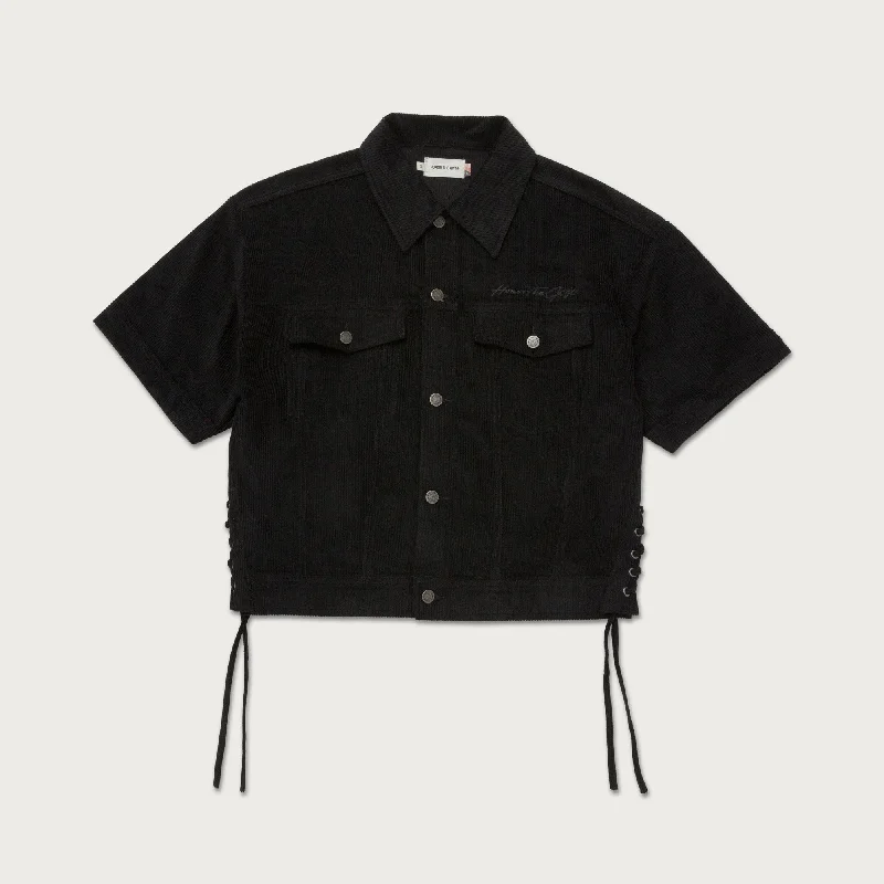 Steals and Deals Womens Cord S/S Jacket - Black
