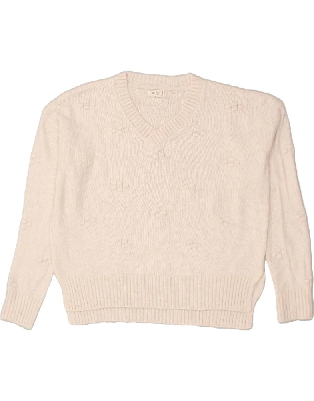 Buy More, Save More FAT FACE Womens V-Neck Jumper Sweater UK 10 Small Off White Nylon Buy More, Save More FAT FACE Womens V-Neck Jumper Sweater UK 10 Small Off White Nylon
