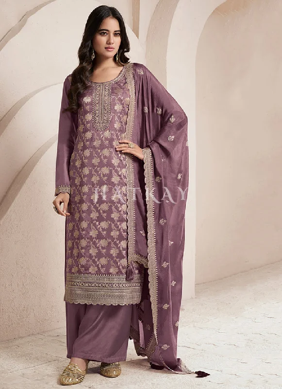 Today's Special Mauve Purple Pakistani Style Suit
