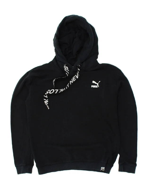 Savings Alert PUMA Womens Hoodie Jumper UK 12 Medium Black Cotton
