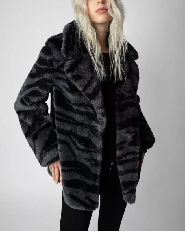 Seasonal Sale "Fera Tiger" Faux Fur Coat