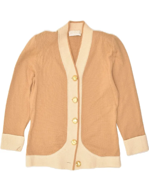Bargain Prices VINTAGE Womens Cardigan Sweater IT 44 Medium Beige Wool