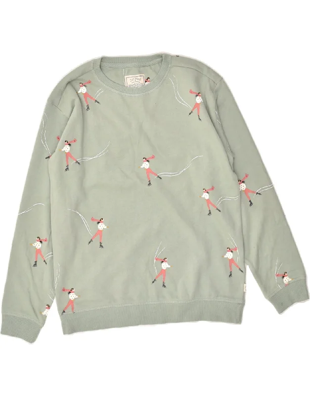 Crazy Savings FAT FACE Womens Oversized Graphic Sweatshirt Jumper UK  8 Small Green