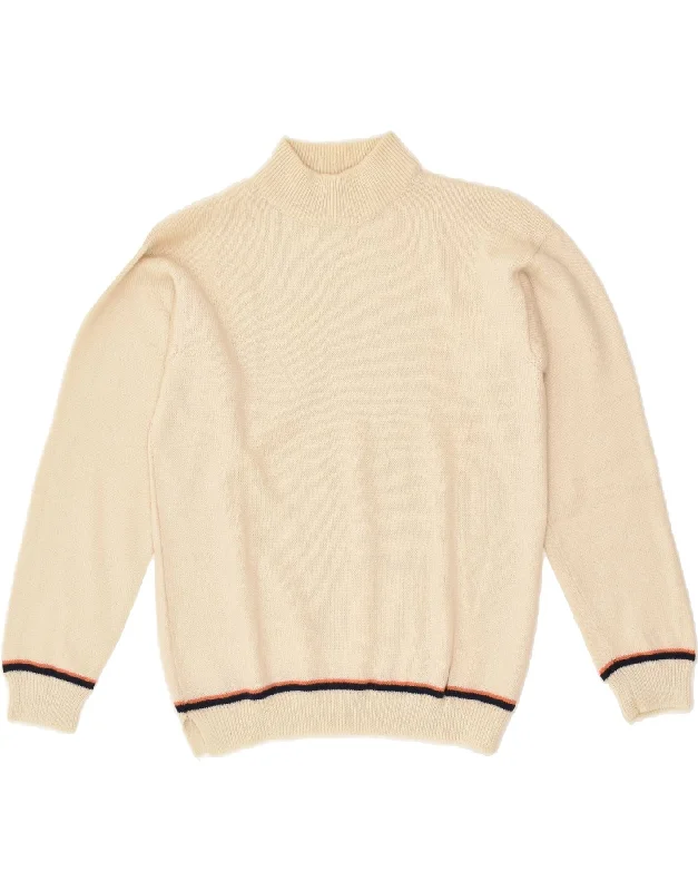 Special Price VINTAGE Womens Turtle Neck Jumper Sweater UK 12 Medium Beige