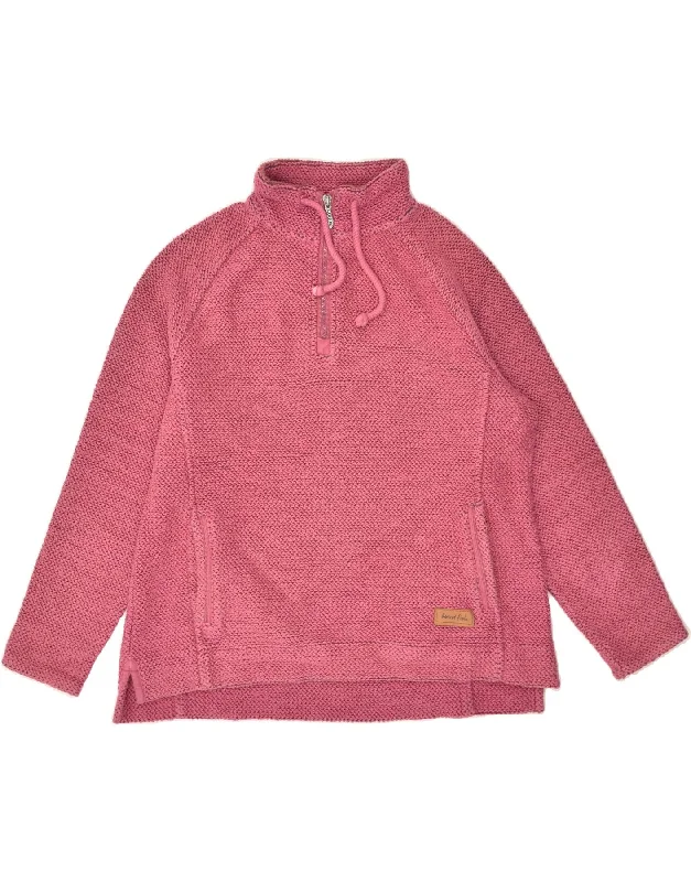Early Access WEIRD FISH Womens Zip Neck Jumper Sweater US 14 XL Pink Cotton