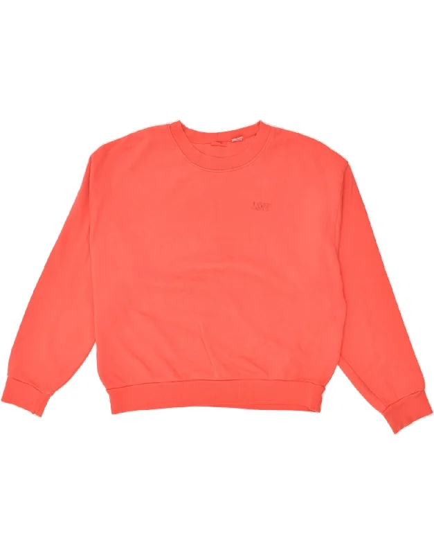 Online Specials LEVI'S Womens Oversized Sweatshirt Jumper UK 10 Small Orange Cotton