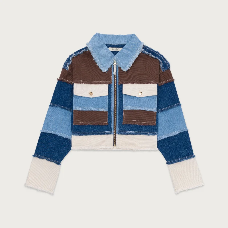 Sale Event Womens Panel Denim Jacket - Brown