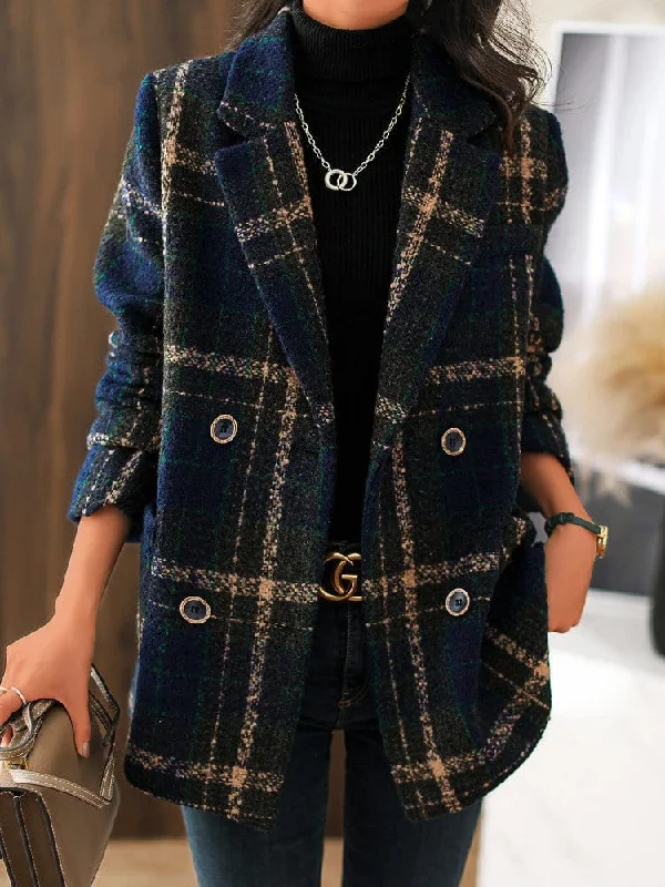Act Now Comfortable Plaid Coat