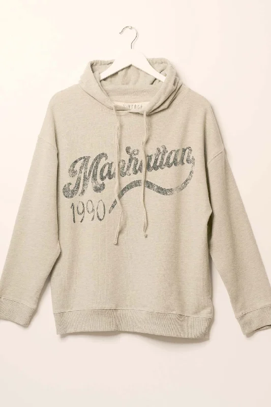 Huge Discounts Manhattan 1990 Vintage-Print Graphic Hoodie