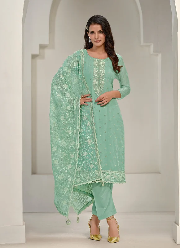 Take Advantage Sea Green Embroidery Pakistani Salwar Kameez Suit