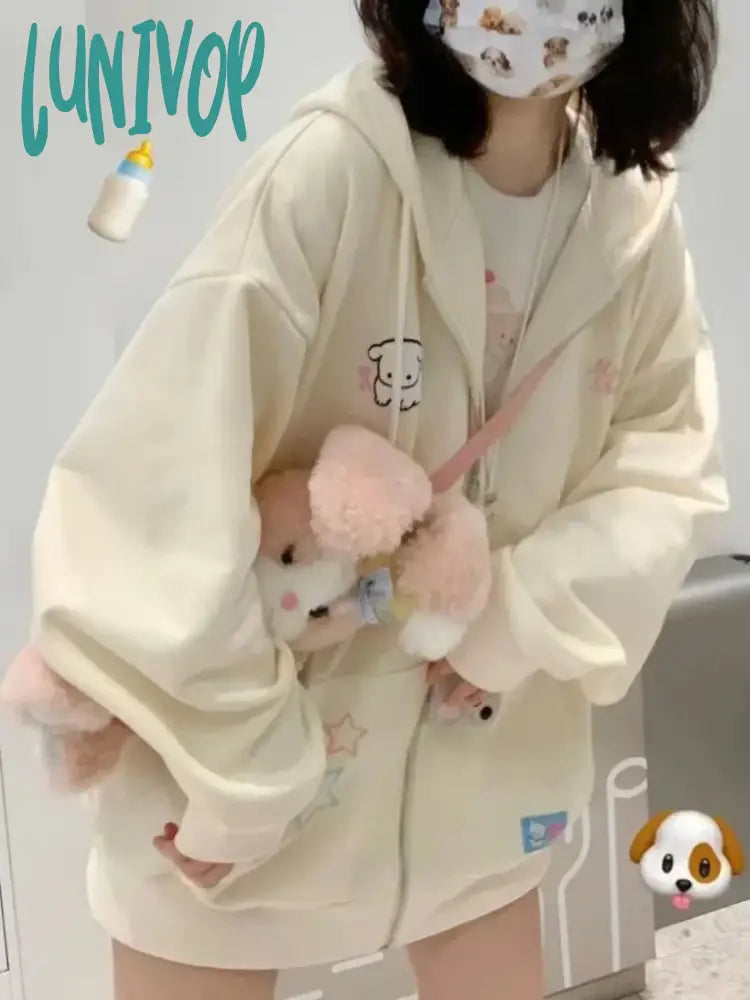 Discount Mania Lunivop Japanese Kawaii Zip Up Hoodies Women Sweet Girl Star Graphics Embroidery Hooded Sweatshirts Kpop Cute Casual Top Female Discount Mania Lunivop Japanese Kawaii Zip Up Hoodies Women Sweet Girl Star Graphics Embroidery Hooded Sweatshirts Kpop Cute Casual Top Female
