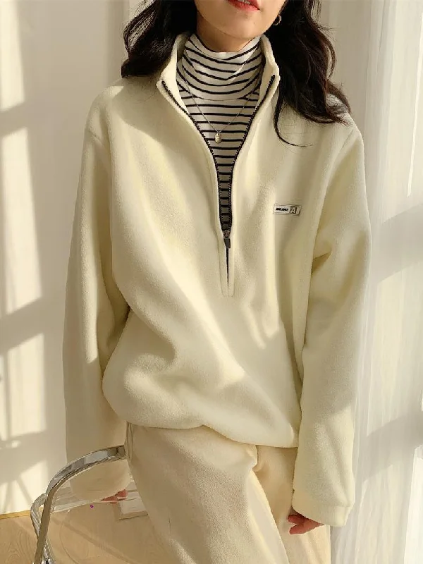 Can't Miss Half Zipper Fleece Sweatshirt
