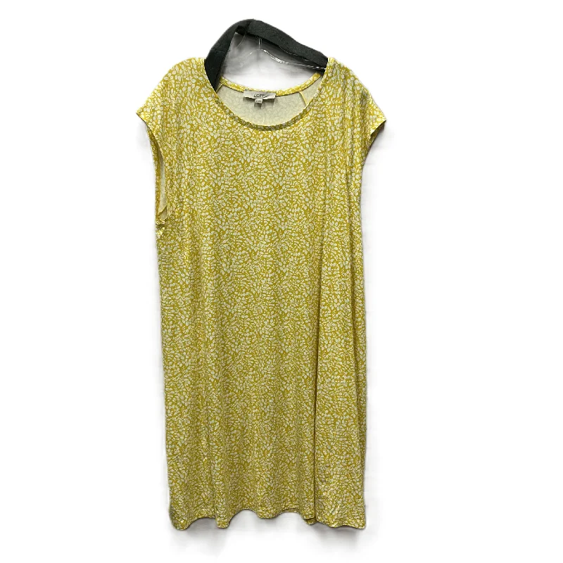 Unmissable Offer Dress Casual Midi By Loft In Yellow, Size: 1x