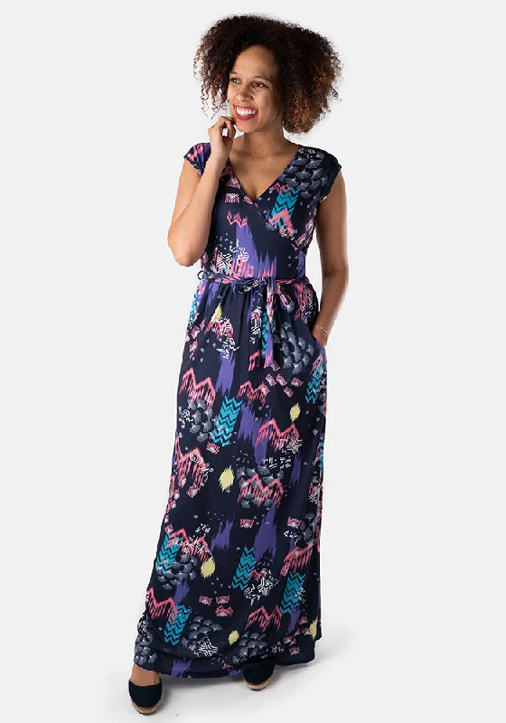 Major Savings Nida Ikat Pattern Maxi Dress