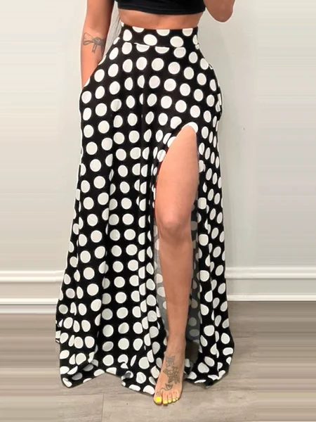 Closeout High-waisted Print Polka Dot Skirt  HW5MHEE8LX