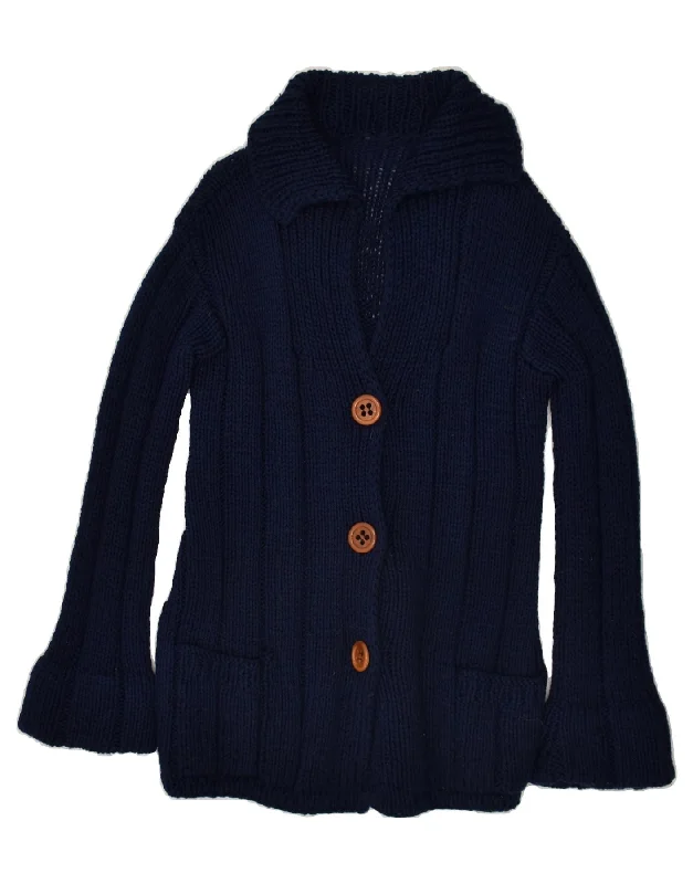 Best Deals VINTAGE Womens Cardigan Sweater UK 14 Medium Navy Blue