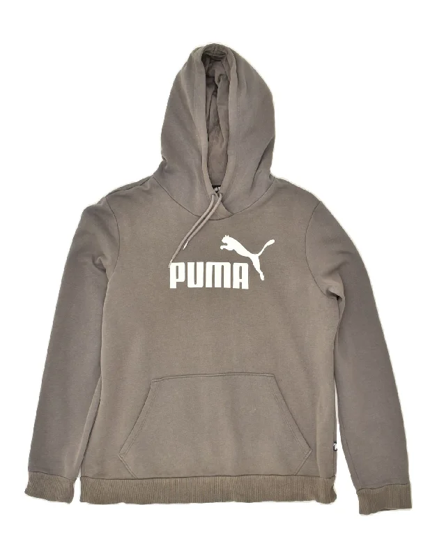 Today’s Deal PUMA Womens Graphic Hoodie Jumper UK 16 Large Grey Cotton