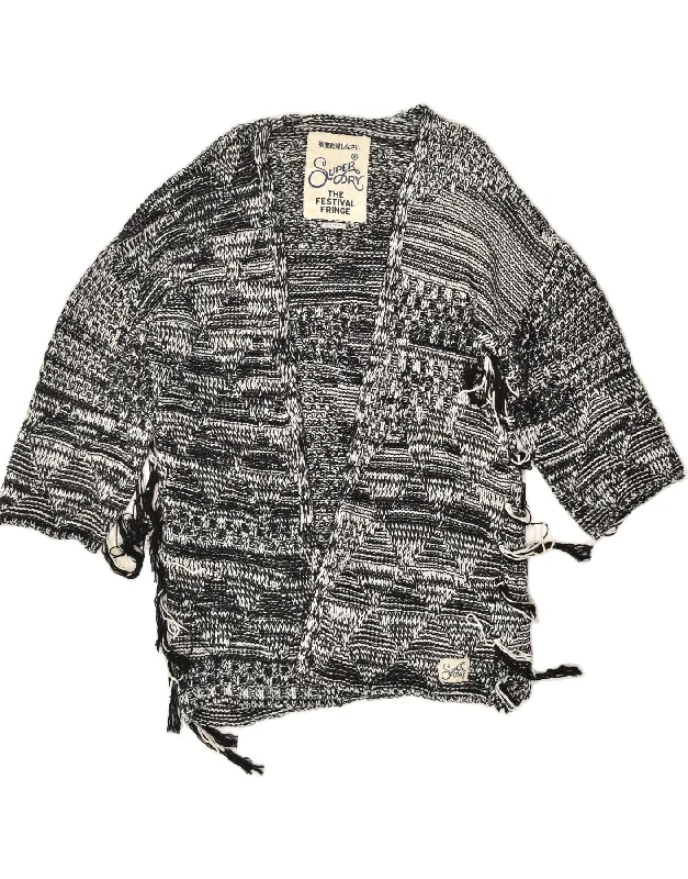 Customer Appreciation Sale SUPERDRY Womens Oversized 3/4 Sleeve Cardigan Sweater UK 10 Small Black