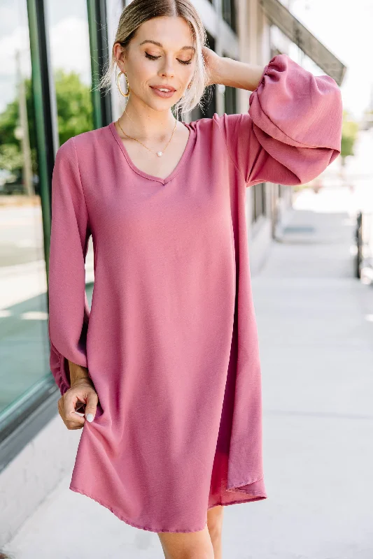 Big Savings Loud And Clear Mulberry Purple Bubble Sleeve Dress