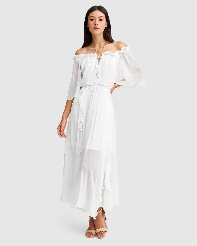 Discount Mania Amour Amour Ruffled Midi Dress