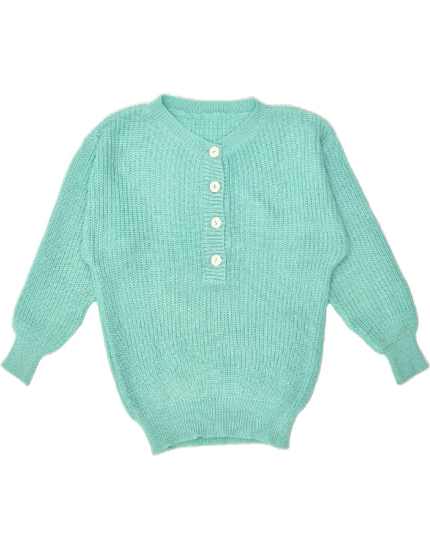 Fantastic Offers VINTAGE Womens V-Neck Jumper Sweater EU 38/40 Medium Turquoise Polyester Fantastic Offers VINTAGE Womens V-Neck Jumper Sweater EU 38/40 Medium Turquoise Polyester