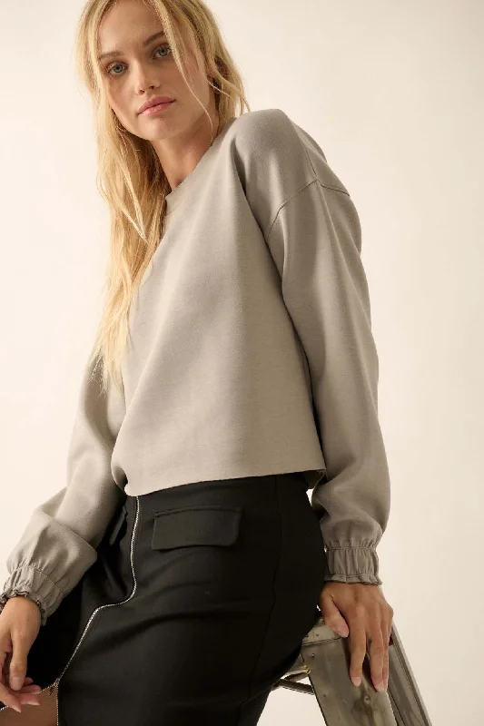 Don't Wait Premium Scuba Ruffle-Cuff Pullover