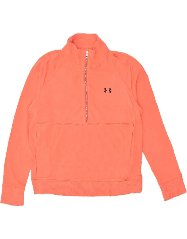 Savings Spectacular UNDER ARMOUR Womens Zip Neck Sweatshirt Jumper UK 14 Medium Orange Cotton Savings Spectacular UNDER ARMOUR Womens Zip Neck Sweatshirt Jumper UK 14 Medium Orange Cotton