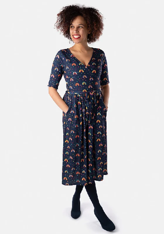 Buy Now Gwyneth Rainbow Print Midi Dress
