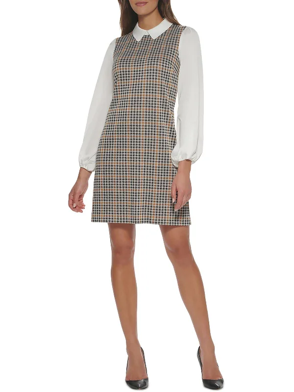 Huge Savings Womens Collared Above Knee Shift Dress