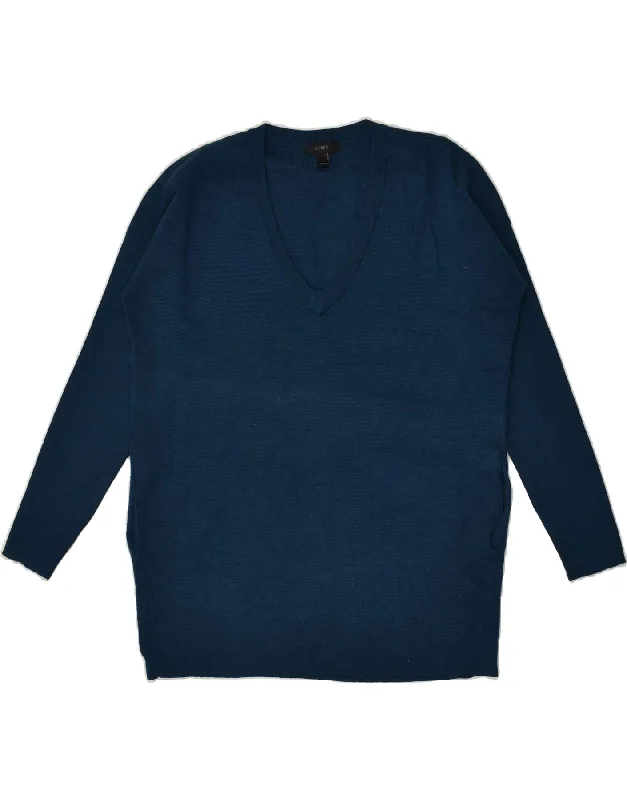 Super Deal J. CREW Womens V-Neck Jumper Sweater UK 6 XS Navy Blue