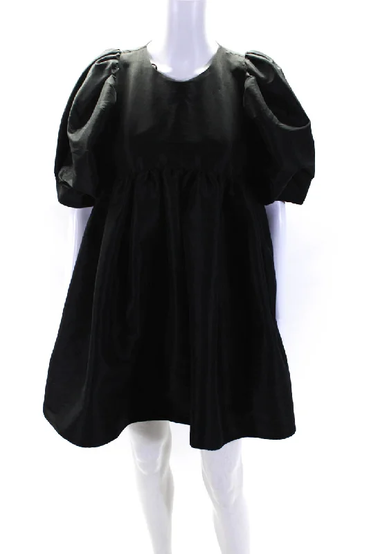 Low Prices Kika Vargas Womens Short Sleeve Crew Neck Mini A Line Dress Black