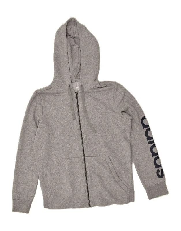 Major Savings ADIDAS Womens Graphic Zip Hoodie Sweater Size 16-18 Large Grey Cotton